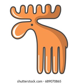 Wild elk icon. Cartoon illustration of wild elk vector icon for web design