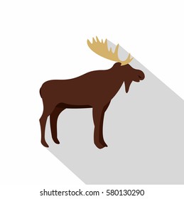 Wild elk icon. Flat illustration of wild elk vector icon for web isolated on white background