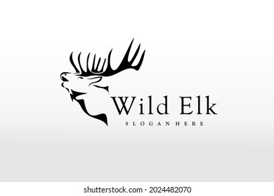 wild elk vintage logo design