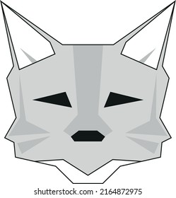 Wild evil cat. Head of animal. Geometric graphic illustration.