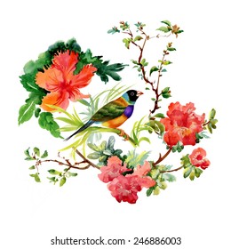 小鳥 花 のイラスト素材 画像 ベクター画像 Shutterstock