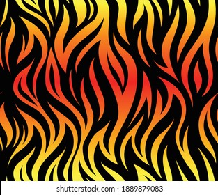 Wild exotic Zebra fire stripes repeat pattern  Seamless vector rotary print textile design 