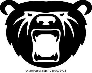 wild face bear logo design