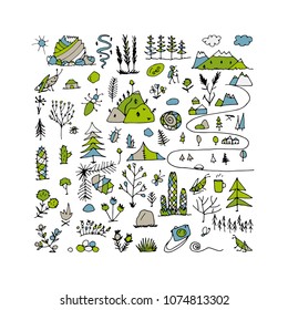 Wild field, nature background for your design