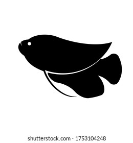 wild fish icon vector with black color