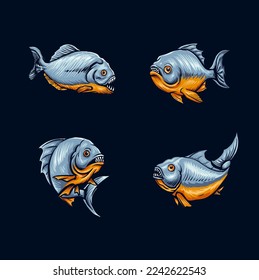 Wild fish piranha amazon predator 