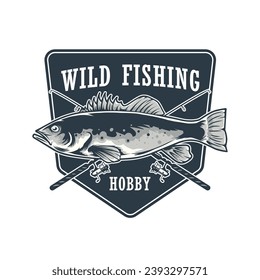 wild fishing hobby logo concept