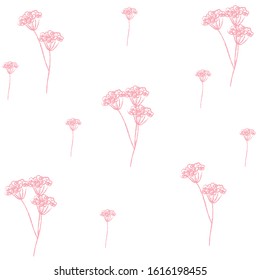 Wild floral background isolated vector illustration. Flowers blossom pattern. Beautiful spring card.