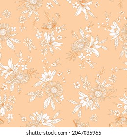 Wild floral bunch pattern for wallpaper, packaging, scrapebook design, fabric and Textile.
