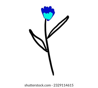 wild flower abstract vector. herbs, herbaceous flowering plants, blooming flowers, sub shrubs isolated on white background. Hand drawn botanical vector illustration.