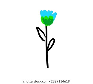 abstrakter Wildblume-Vektorgrafik. Kräuter, Kräuter, blühende Pflanzen, Blumen, Untersträucher einzeln auf weißem Hintergrund. Handgezeichnete botanische Vektorgrafik.