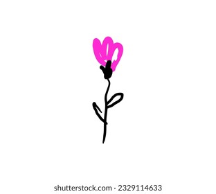 wild flower abstract vector. herbs, herbaceous flowering plants, blooming flowers, sub shrubs isolated on white background. Hand drawn botanical vector illustration.