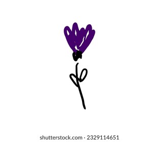 wild flower abstract vector. herbs, herbaceous flowering plants, blooming flowers, sub shrubs isolated on white background. Hand drawn botanical vector illustration.