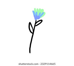 wild flower abstract vector. herbs, herbaceous flowering plants, blooming flowers, sub shrubs isolated on white background. Hand drawn botanical vector illustration.