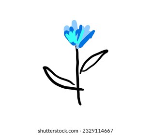 vector abstracto de flor silvestre. hierbas, plantas de flores herbáceas, flores florecientes, arbustos submarinos aislados de fondo blanco. Ilustración del vector botánico dibujada a mano.