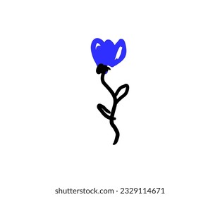 wild flower abstract vector. herbs, herbaceous flowering plants, blooming flowers, sub shrubs isolated on white background. Hand drawn botanical vector illustration.