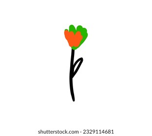vector abstracto de flor silvestre. hierbas, plantas de flores herbáceas, flores florecientes, arbustos submarinos aislados de fondo blanco. Ilustración del vector botánico dibujada a mano.