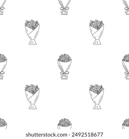 Wildblumensträuße Vektorgrafik Doodle nahtlose Muster