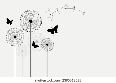 El diente de león de flores silvestres en un estilo vectorial aislado. Flor vectorial para fondo, textura, patrón envolvente, marco o borde.