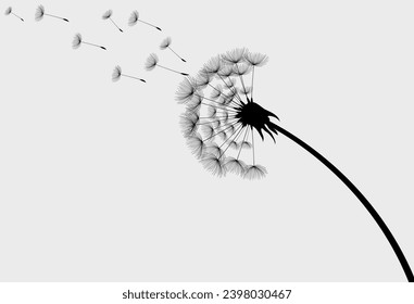 El diente de león de flores silvestres en un estilo vectorial aislado. Flor vectorial para fondo, textura, patrón envolvente, marco o borde.