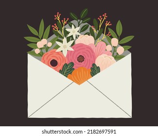 Wild Flower Envelope Illustration Printable