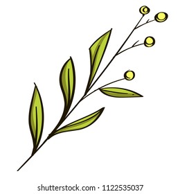Wild flower in hand drawn, doodle style. Decorative floral element for greeting cards, invitations and much more. Vector illustration isolated on white background.