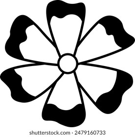 Wild flower line art. Flat isolated  hand drawn flowers. Vector illustration.