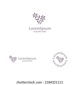 Wild Flower Logo Design Template On White Background