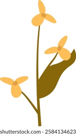 Wild Flower On Stem Vector Illustration