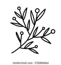 Wild flower on a white background. Simple vector illustration.