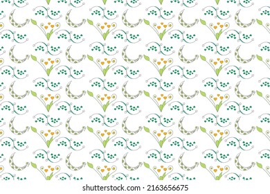 wild flower seamless pattern design, floral pattern outline with mockup 