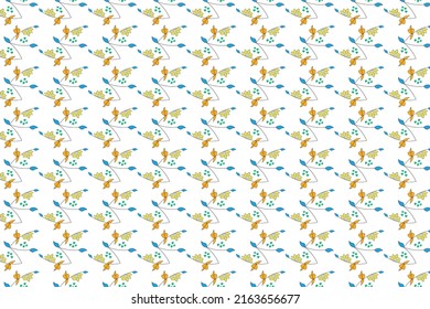 wild flower seamless pattern design, floral pattern outline with mockup 