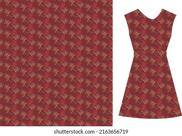 wild flower seamless pattern design, floral pattern outline with mockup 