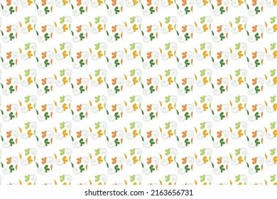 wild flower seamless pattern design, floral pattern outline with mockup 