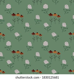 Patrón sin costuras de flores silvestres.
Ideal para textiles, tela, raspado, papel de envoltura, fondo de papel pintado.