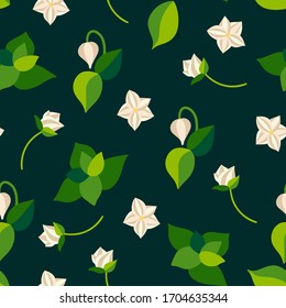 Patrón sin fisuras de flores silvestres. Motivos botánicos de verano. Hermoso fondo para la moda, las impresiones. Ilustración vectorial de estilo plano.