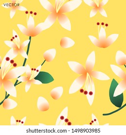 Wild flower seamless pattern, Vector illustration design element