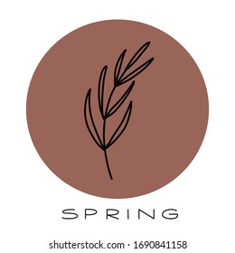 Wild flower. Spring. Summer. Minimalistic in pastel colors. Simple color vector illustration.