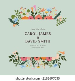 Wild Flower Square Invitation Card