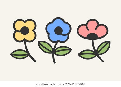 Wild flower symbol. Miniature stylized flower bud.