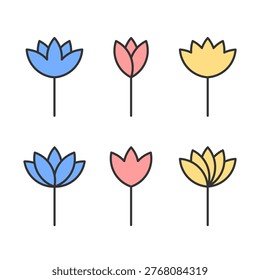 Wild flower symbol. Miniature stylized flower bud.