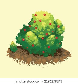 Wild flower tree garden illustration