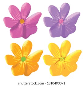 Wild Flower Vector Art Illustration