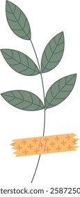 Wild Flower With Washi Tape Vector Illustration