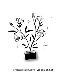 flores silvestres em um pote de caixa