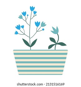 Wild flowers in a broken pot vector illustration
