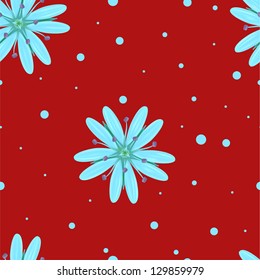 Wild Flowers On A Red Background