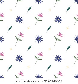 Patrón de flores silvestres. Patrón de hojas abstractas sin inconvenientes. Papel mural de verano
