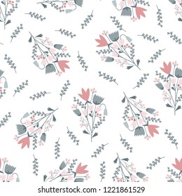wild flowers seamless pattern vector art