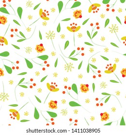 wild flowers seamless pattern vector art